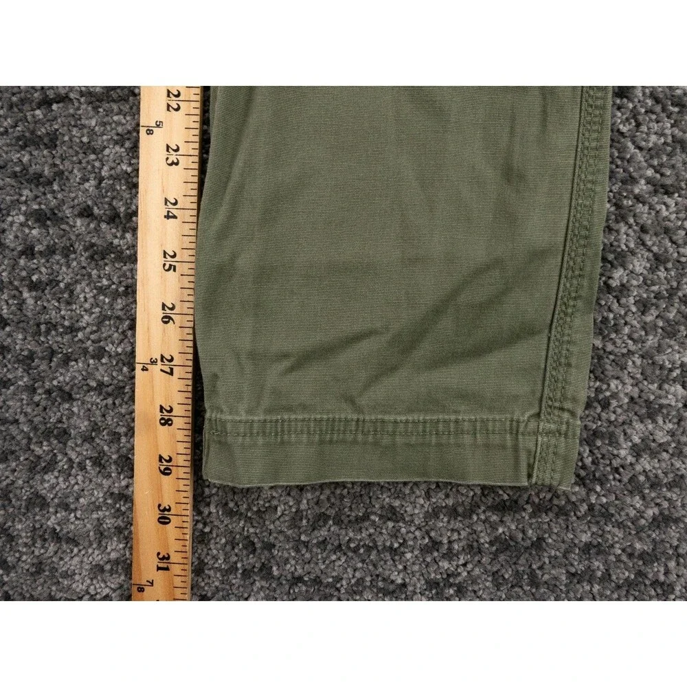 LL Bean Pants Mens 34x30 Actual 34x29 Olive Green Bean Flex Canvas Cargo Outdoor
